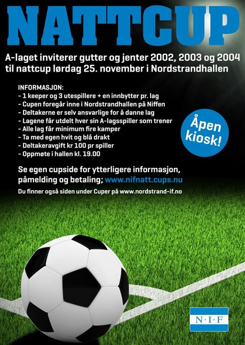 Påmelding Nattcup lørdag 25. november