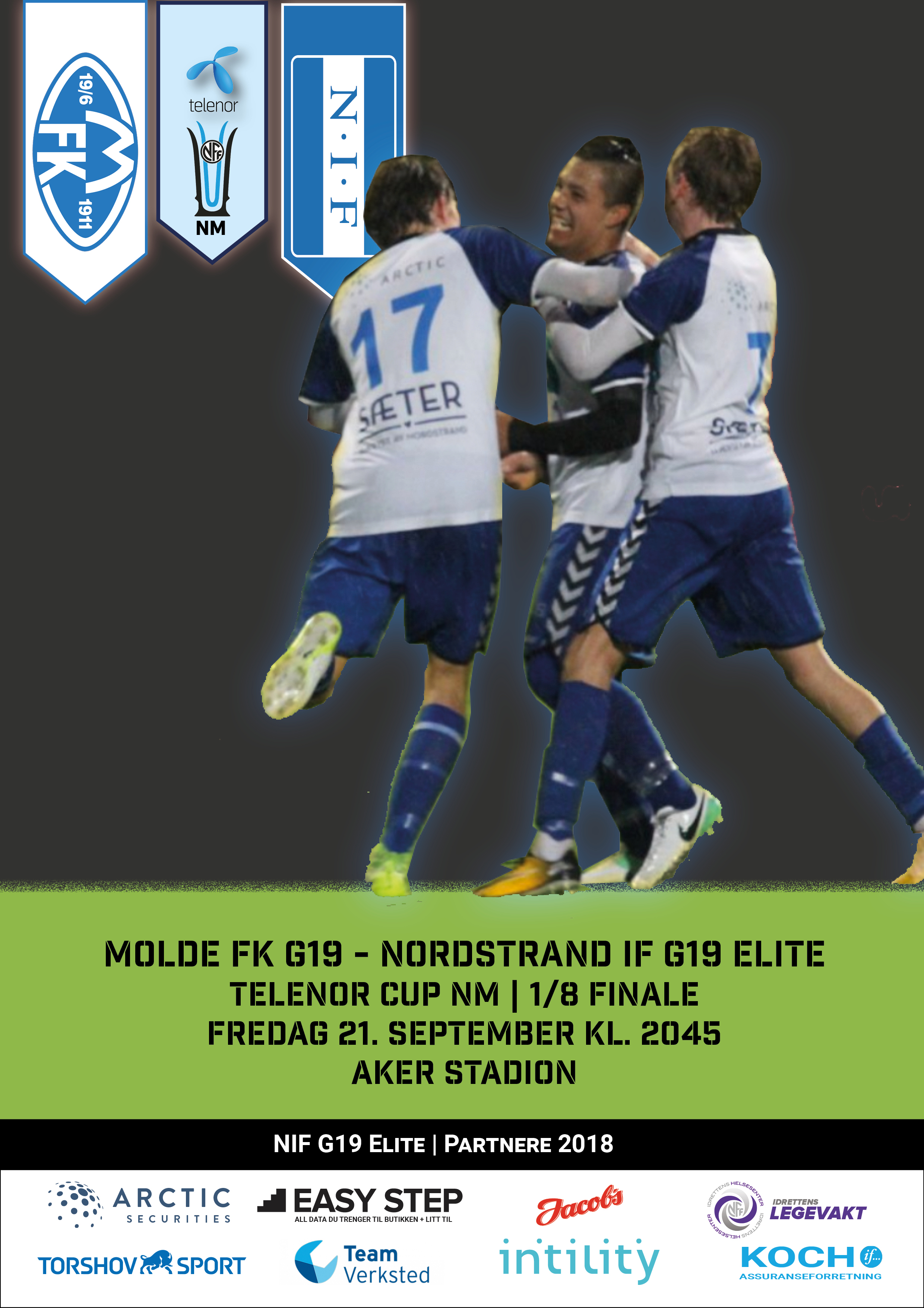 NIF G19 Elite møter fjorårets norgesmestere Molde FK på Aker Stadion