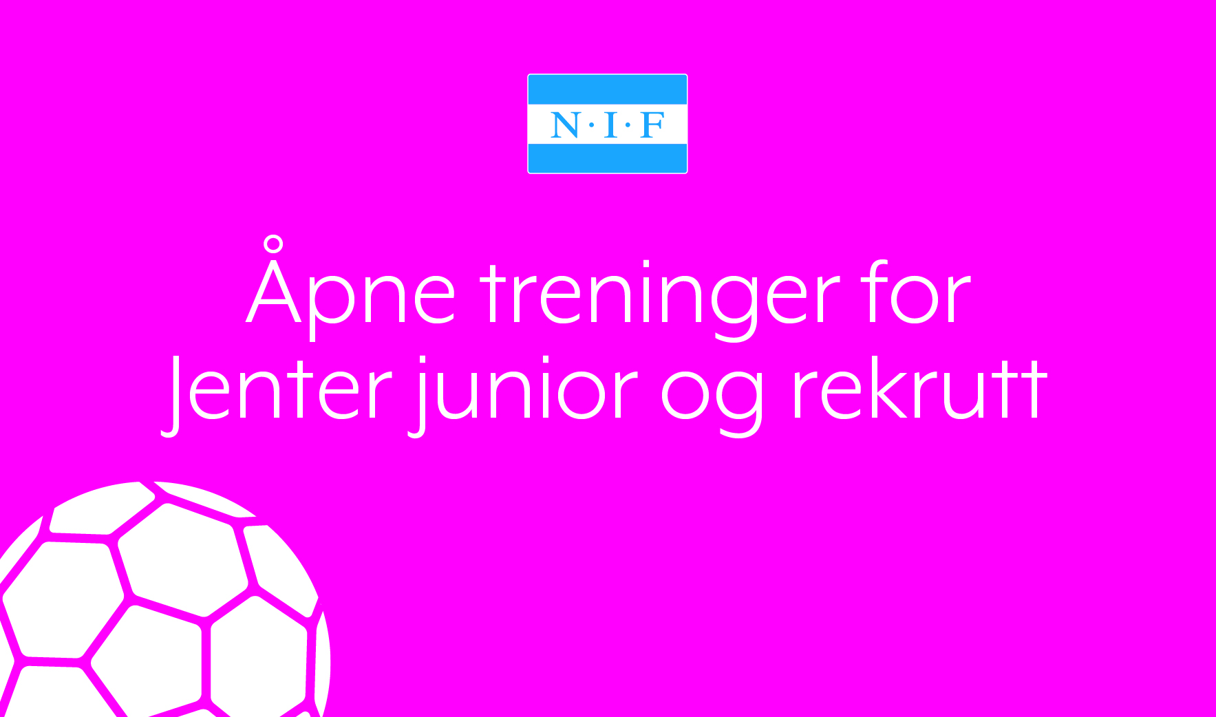 Åpne treninger for junior og rekruttspillere uke 33