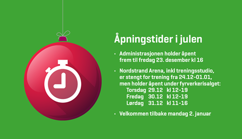 Åpningstidene i romjulen