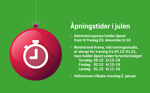 Åpningstidene i romjulen