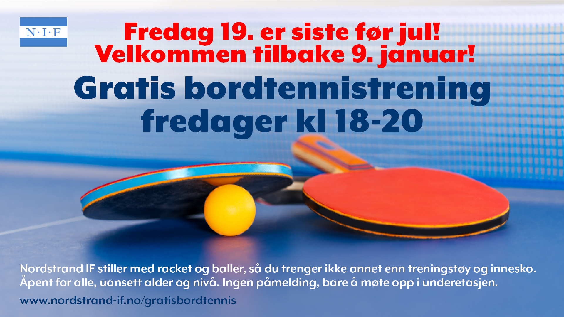Siste bordtennis i dag før juleferie