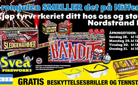 Kjøp fyrverkeriet ditt på Niffen!