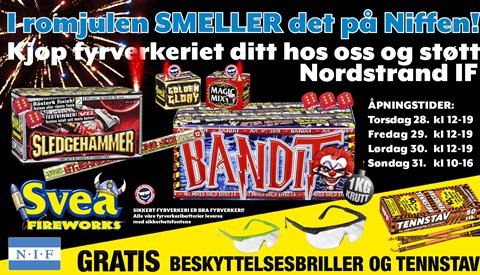 Fyrverkerisalg på Niffen i romjulen