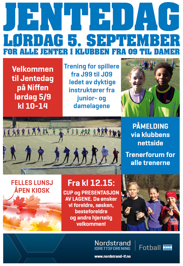 Jentefotballdag 5. september på Niffen