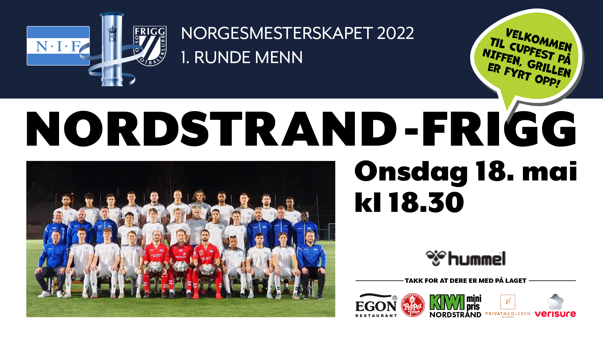 Cupfest på Niffen på onsdag!