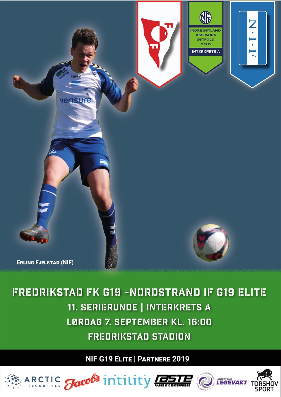 Utsatt juniorkamp mot Fredrikstad FK spilles lørdag 7. sept. kl. 1600 på Fredrikstad Stadion