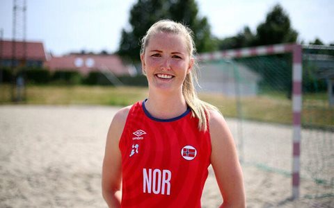 Kathrine på samling med Beach-landslaget