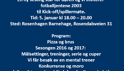 Invitasjon til KickOff 2017