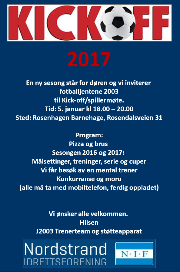 Invitasjon til KickOff 2017