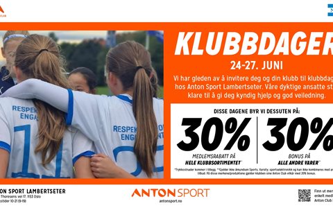 Klubbdager på Anton Lambertseter fra onsdag