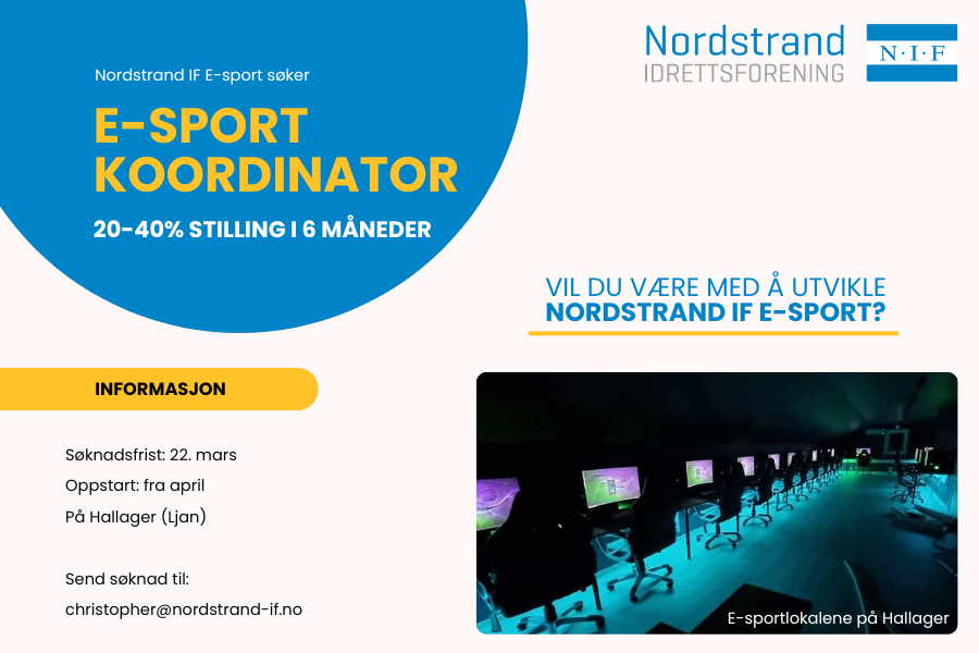 Nordstrand IF E-sport søker koordinator