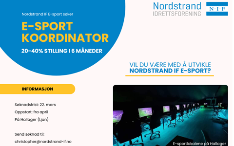 Nordstrand IF E-sport søker koordinator