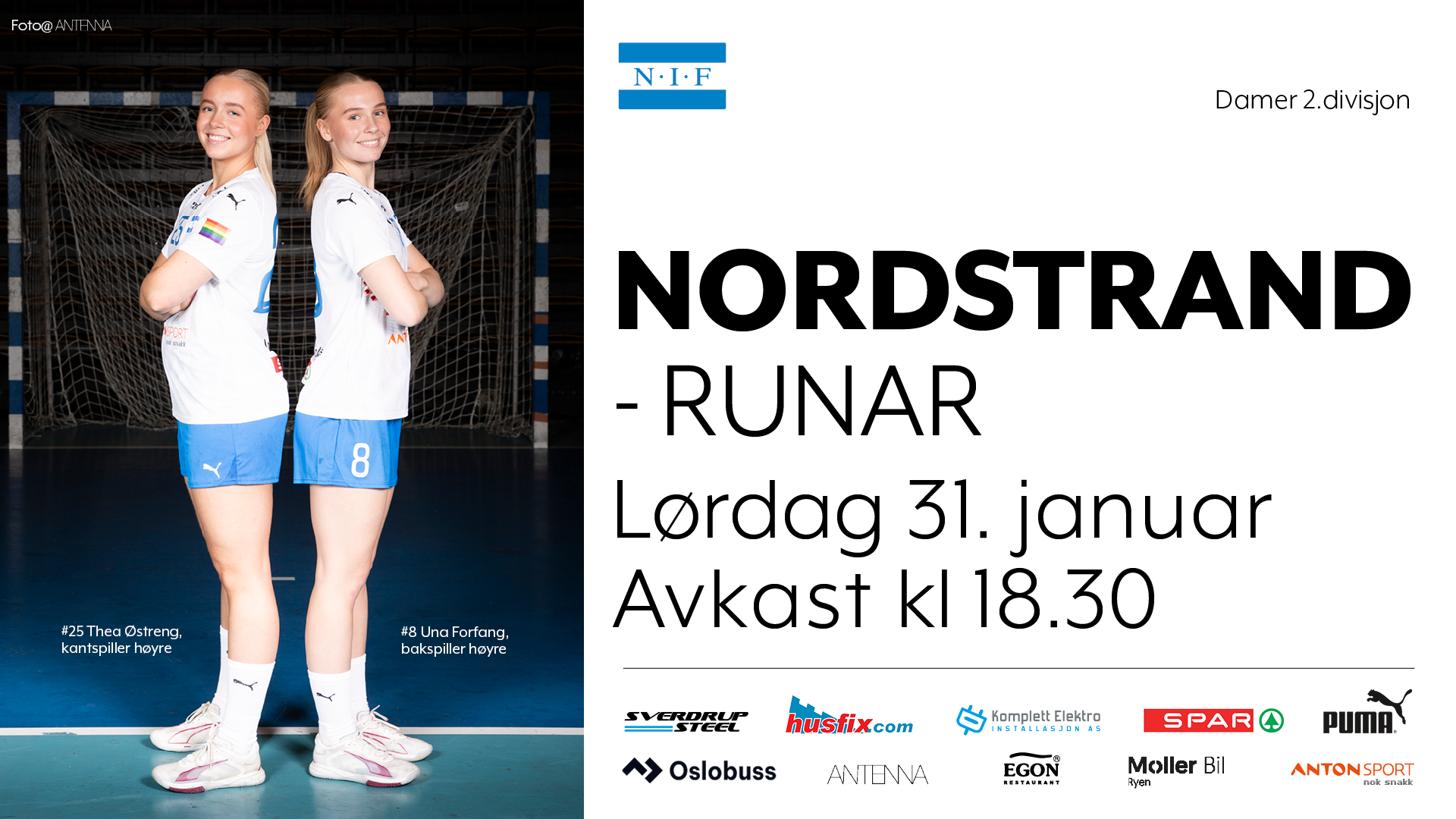 Og damekamp kl 18.30!