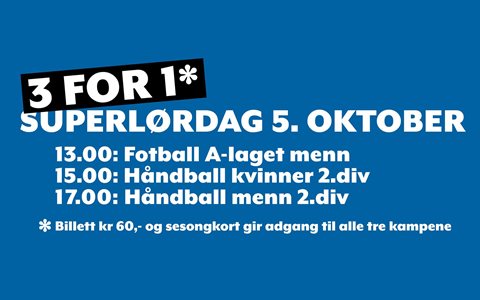 Velkommen til superlørdag 5. oktober