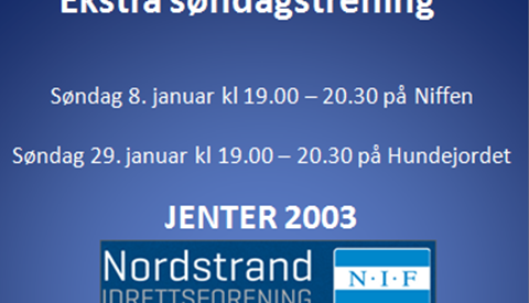 Ekstra søndagstrening i januar