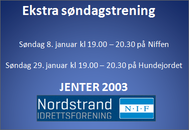 Ekstra søndagstrening i januar