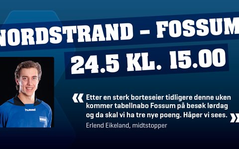 Ny hjemmekamp lørdag kl 15
